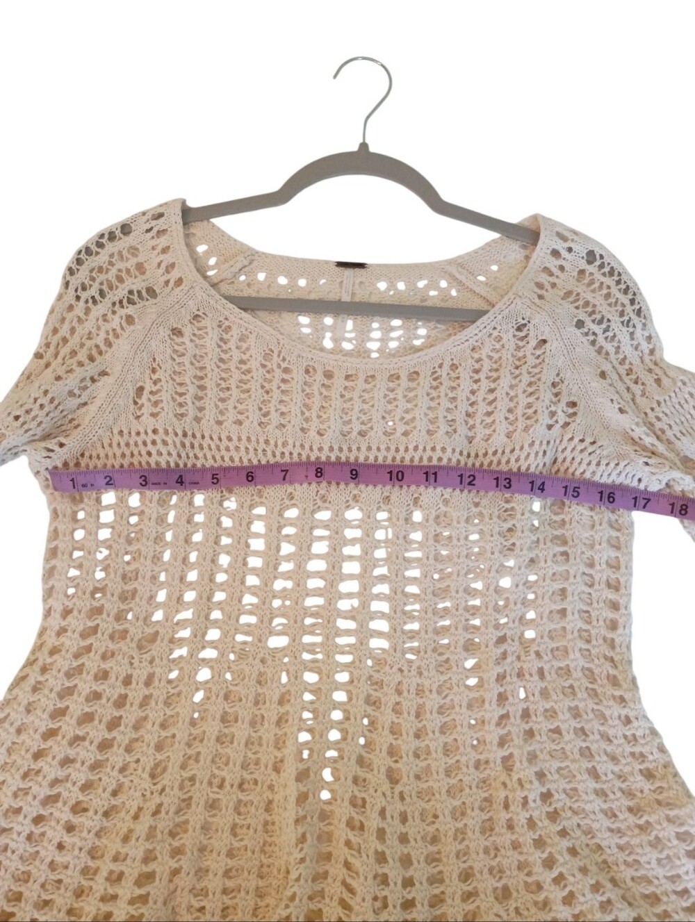 Free People Knit Cream Top Size Medium - Picture 4 of 5